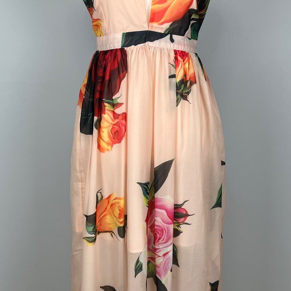 L’Atiste by Amy Peach Floral Chiffon Sleeveless Maxi Dress Open Back size Small - Picture 8 of 16